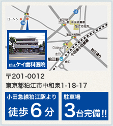 小田急線狛江駅より徒歩6分　駐車場3台完備！！